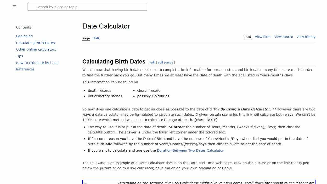 Date Calculator • FamilySearch